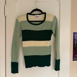 Vintage Green Striped Longsleeve Shirt